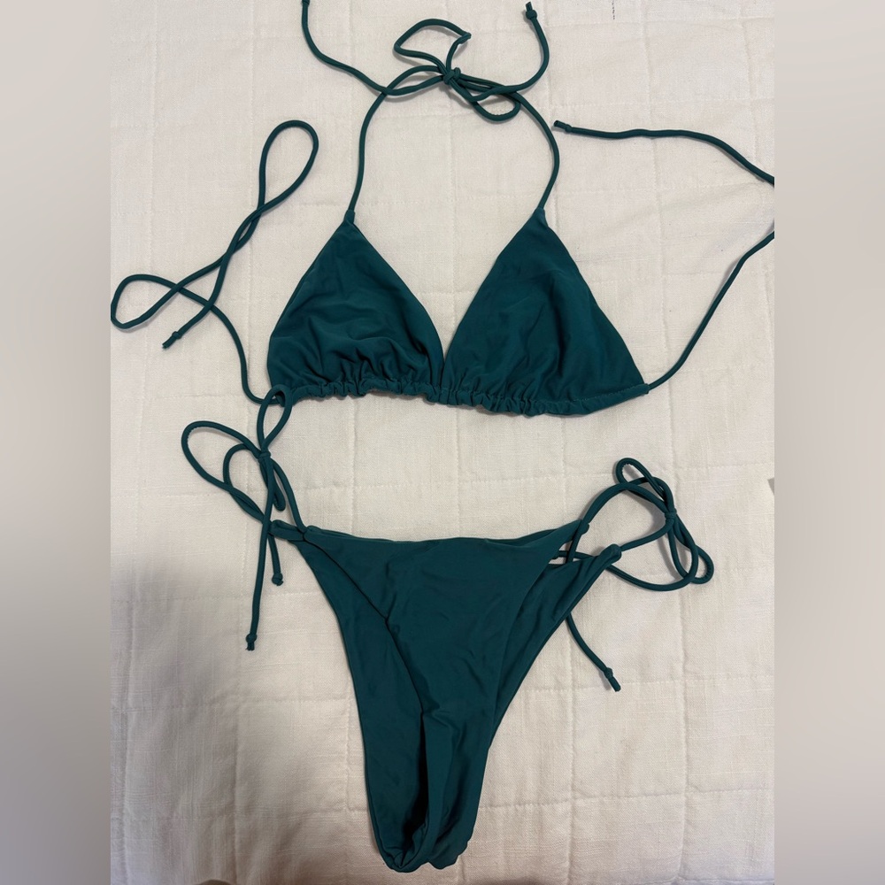 Teal Triangle Bikini Set